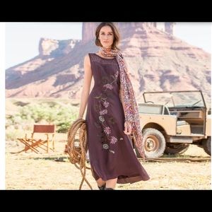 Sundance silk dress with embroidered  flowers